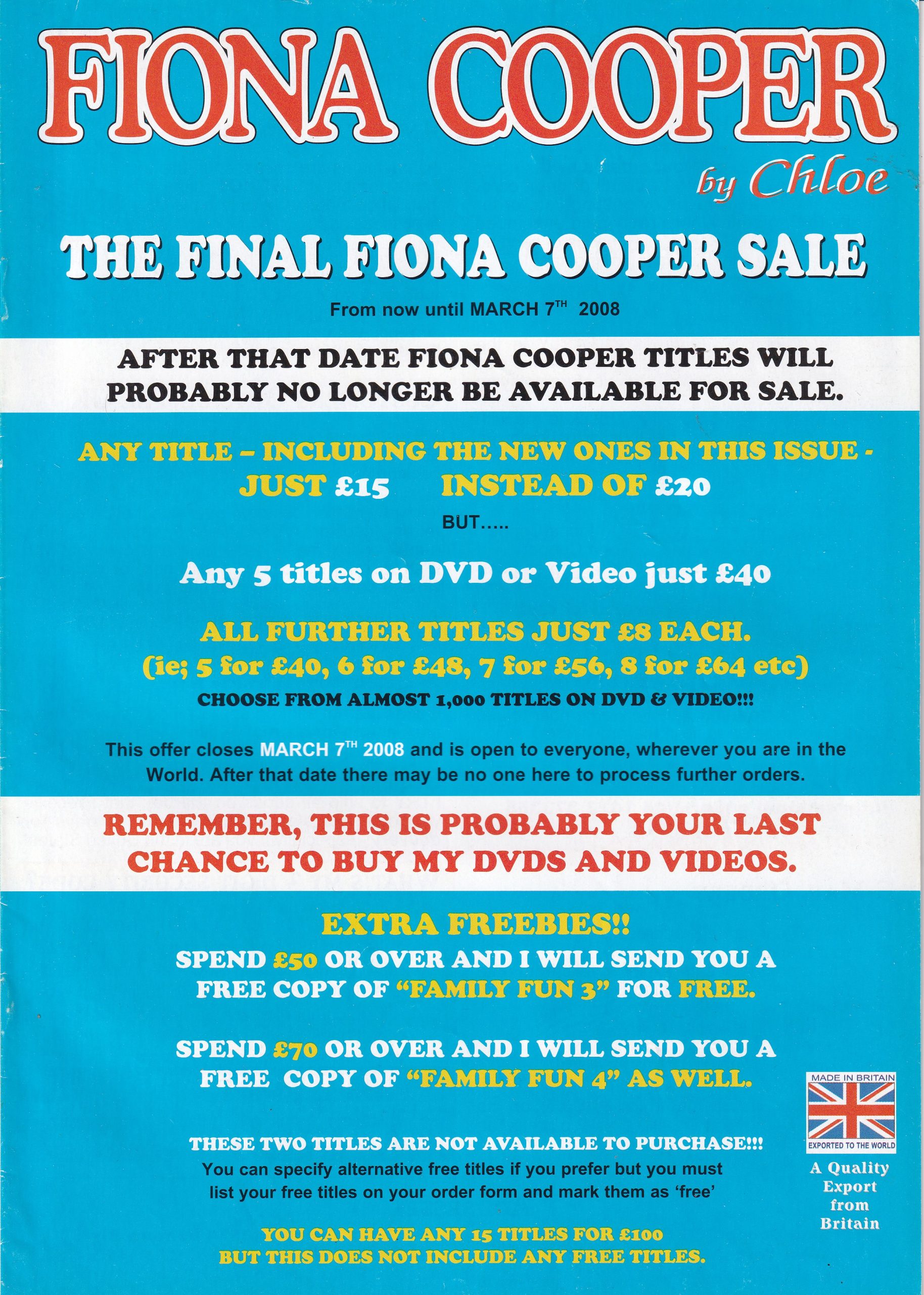 Fiona Cooper Final FC Sale March 2008