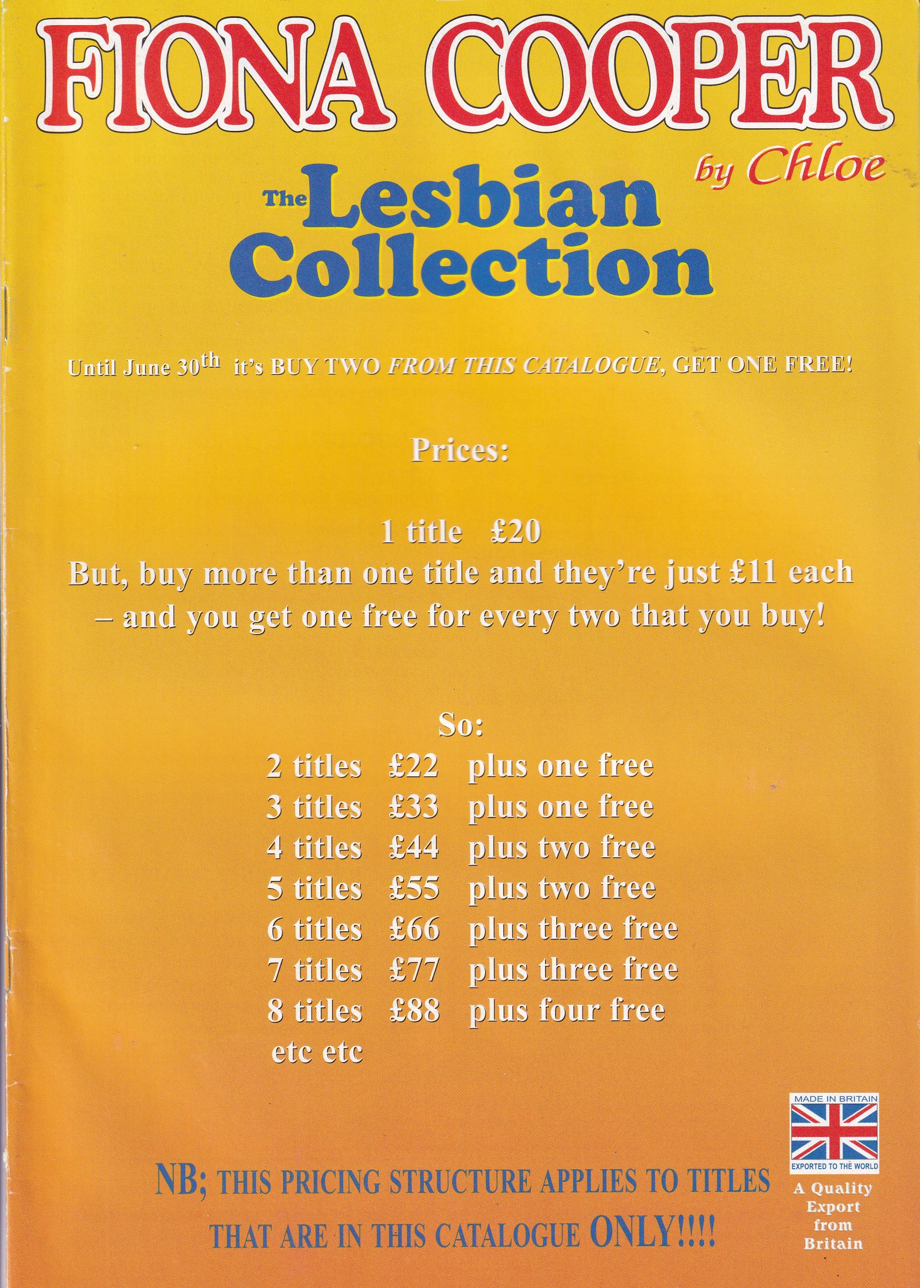 Fiona Cooper The Lesbian Collection June 2008