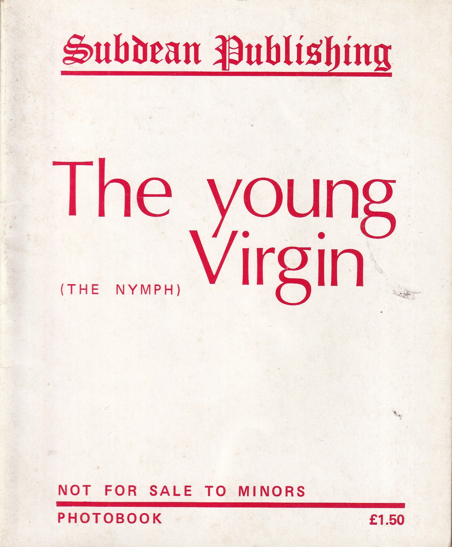The Young Virgin (The Nymph) photobook from Subdean Publishing.